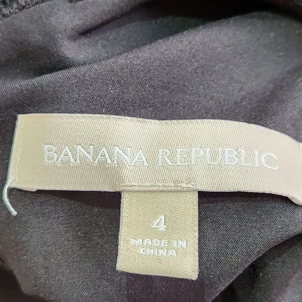 Banana Republic Wool Blend Dress Sleeveless Size 4 Black Lined
